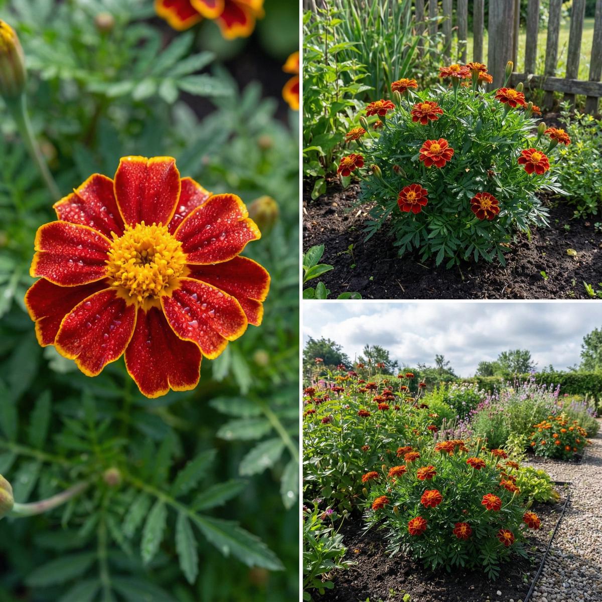 Marigold Red Marietta Flower Planting Seeds – Vibrant Garden Blooms for Colorful Landscapes