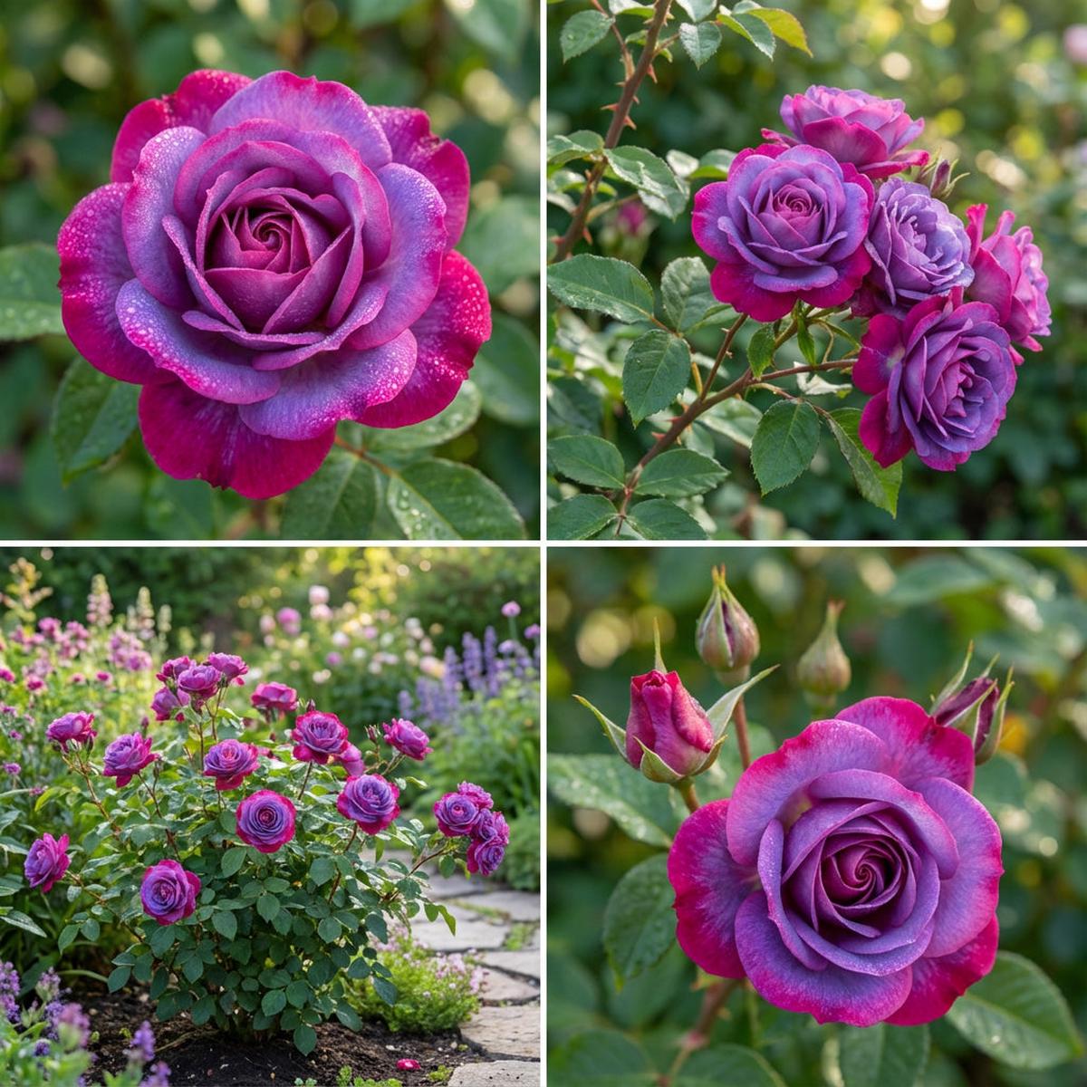 Vibrant Dark Pink & Blue Rose Flower Seeds for Colorful Planting Displays