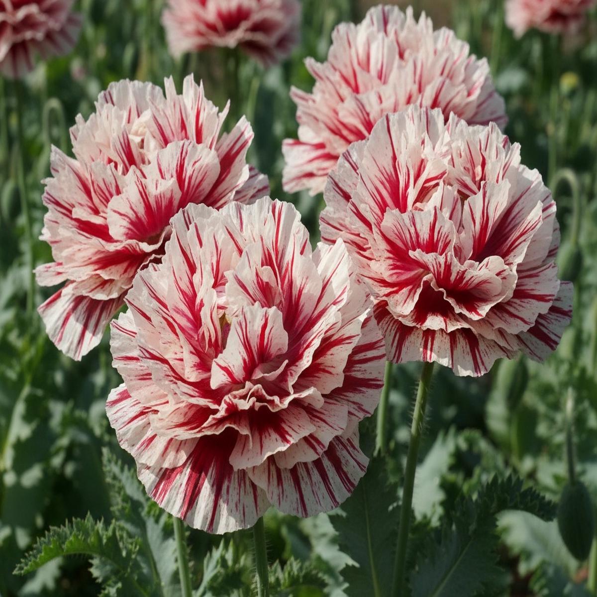 100 Flemish Antique PEONY POPPY MIXED Colors Papaver Peoniflorum Flower Seeds