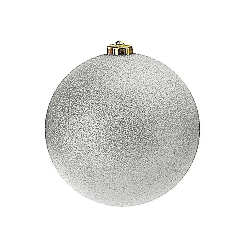 100MM Silver Glitter Boxed Ornaments (4 Pack)