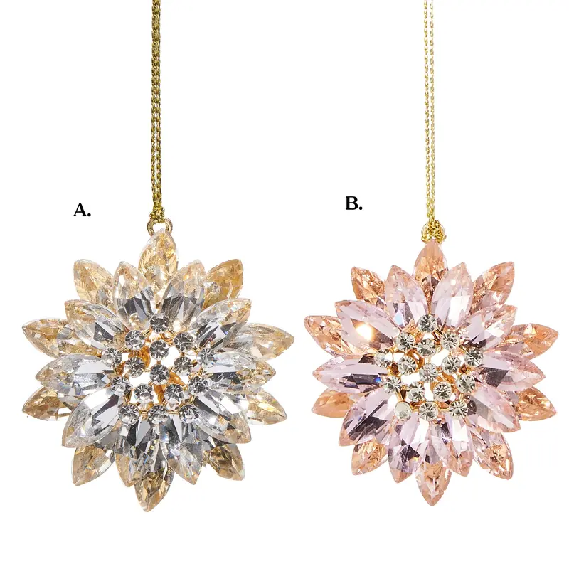 2" Pastel Jeweled Brooch Ornament - Assorted & Sold Separately