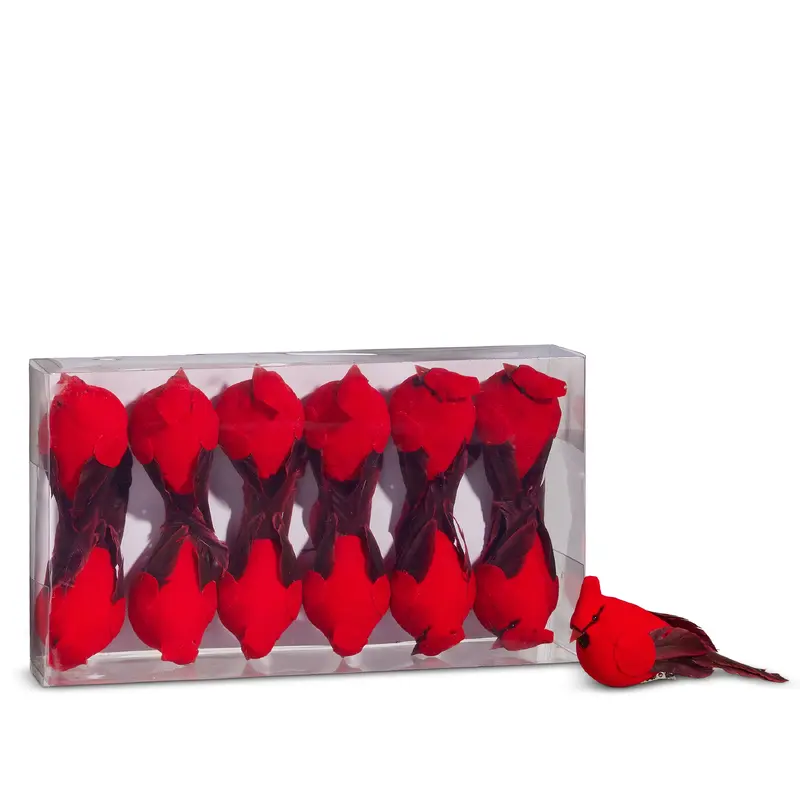 4" Individual Clip-On Cardinal Ornaments