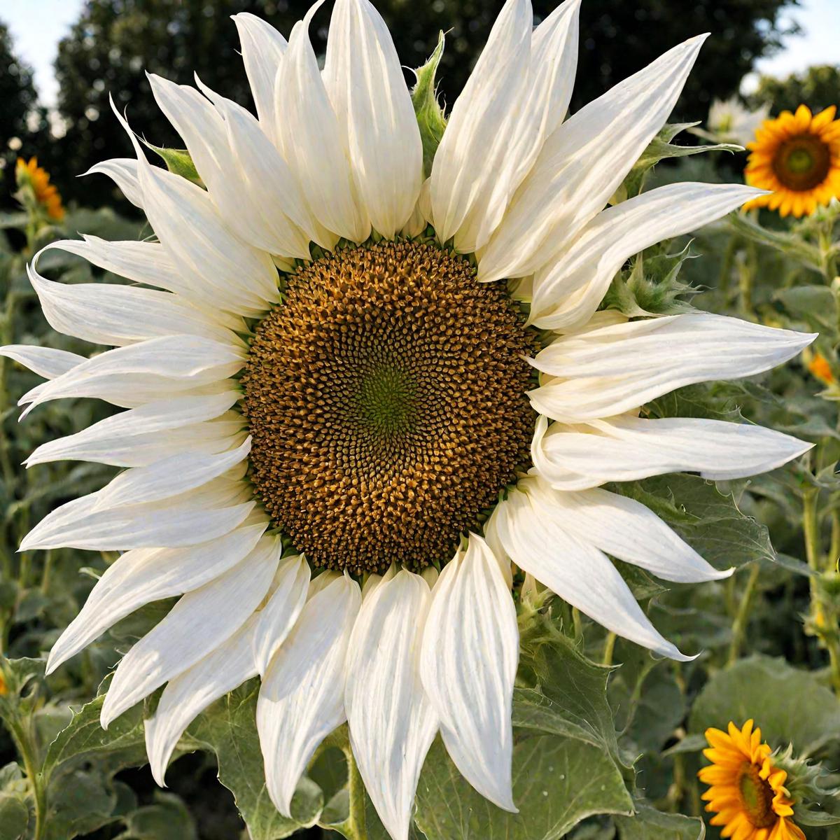White Sunflower Flower Seeds for Planting  Rare Blooming Variety for Garden Charm, Heirloom Non-GMO