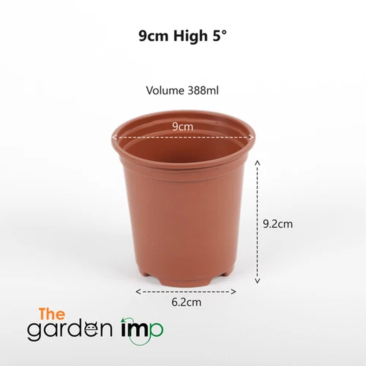 100 9cm Plant Pots Full Deep Plastic Terracotta Round Seed Plug Grow Nursery Pot