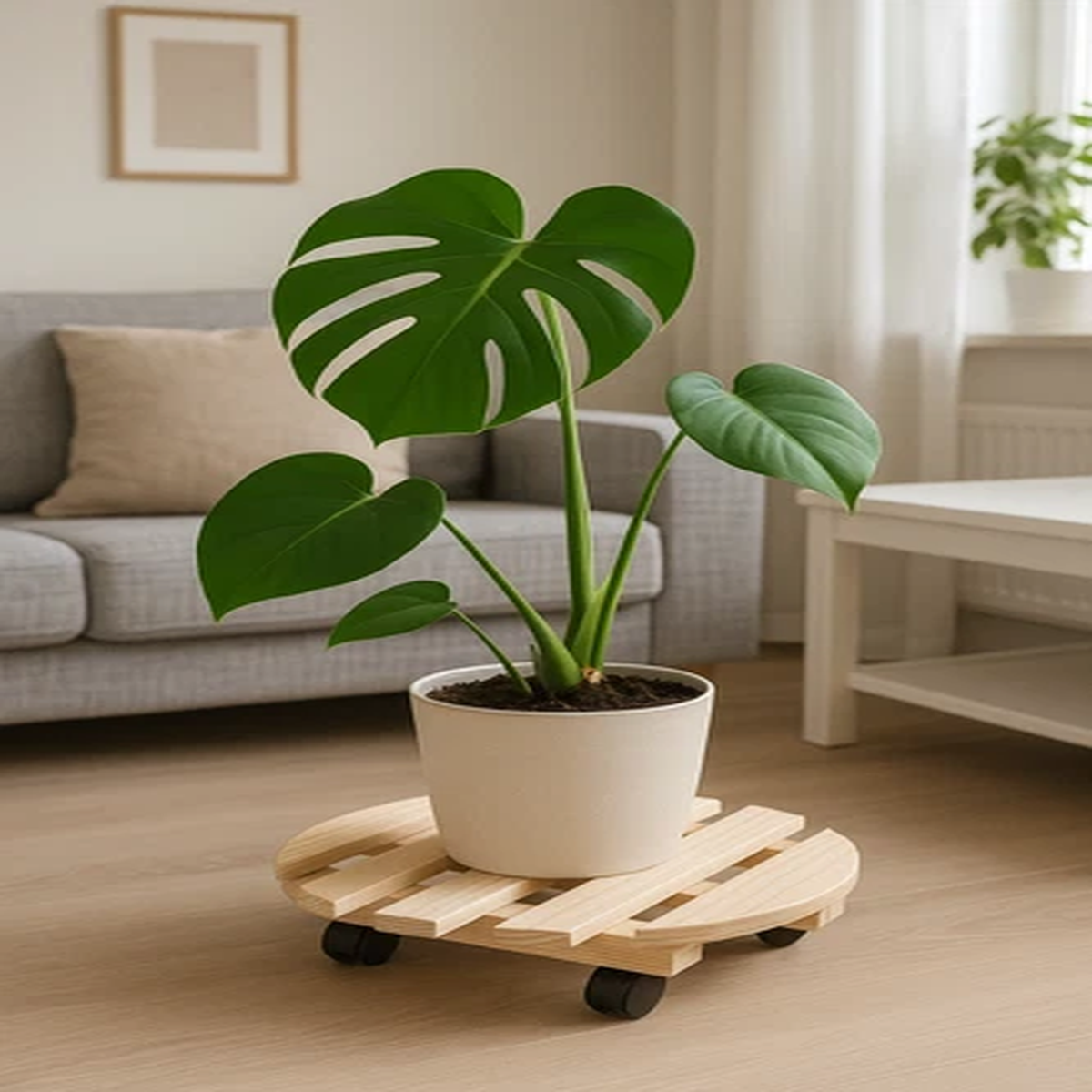 Handcrafted Pine Wood Flower Plant Pot Stand  35cm Diameter (13.8 Inches)