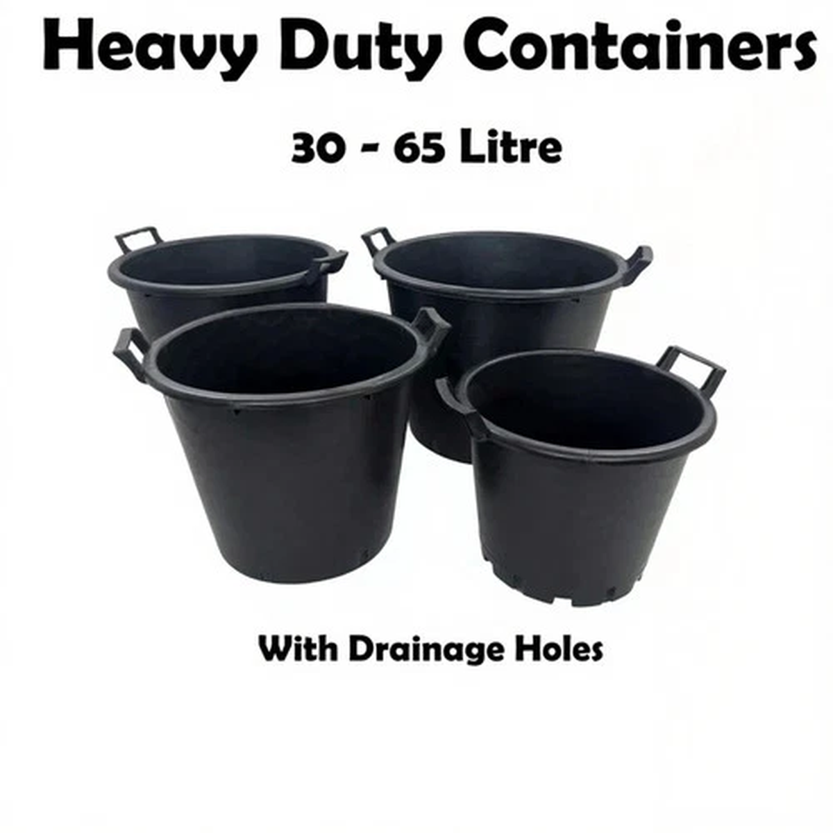 Heavy Duty Plastic Container Pot Tubs With Handles 30 - 65 Litre Potato Planter
