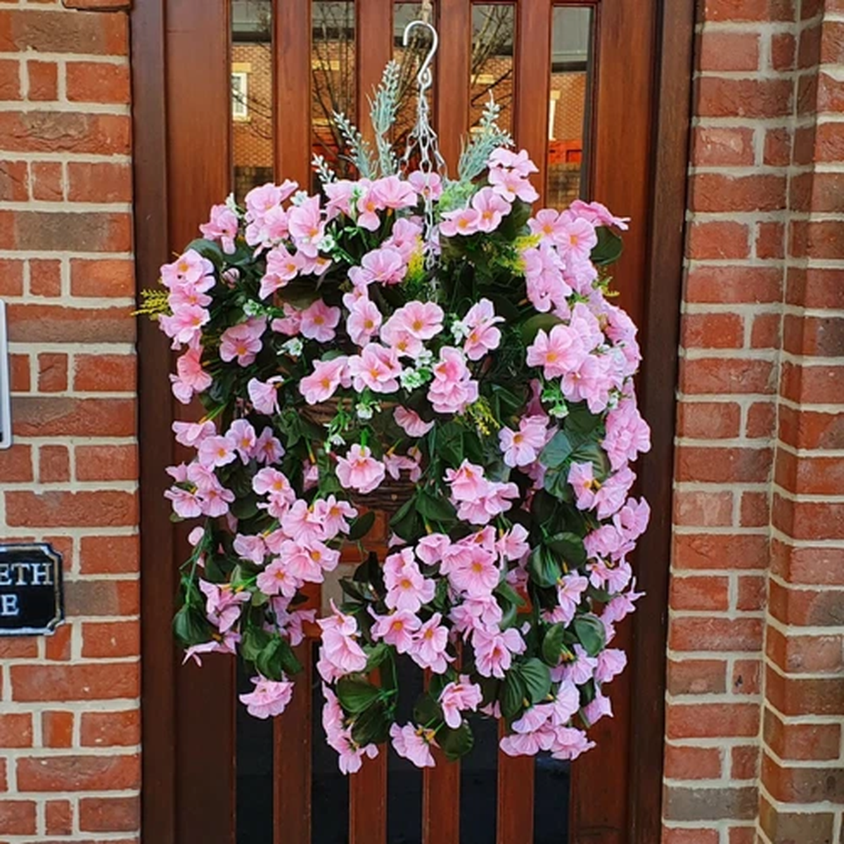 Artificial Flowers Plants Trailing Hanging Basket Garden Flower Rose Ivy Fern