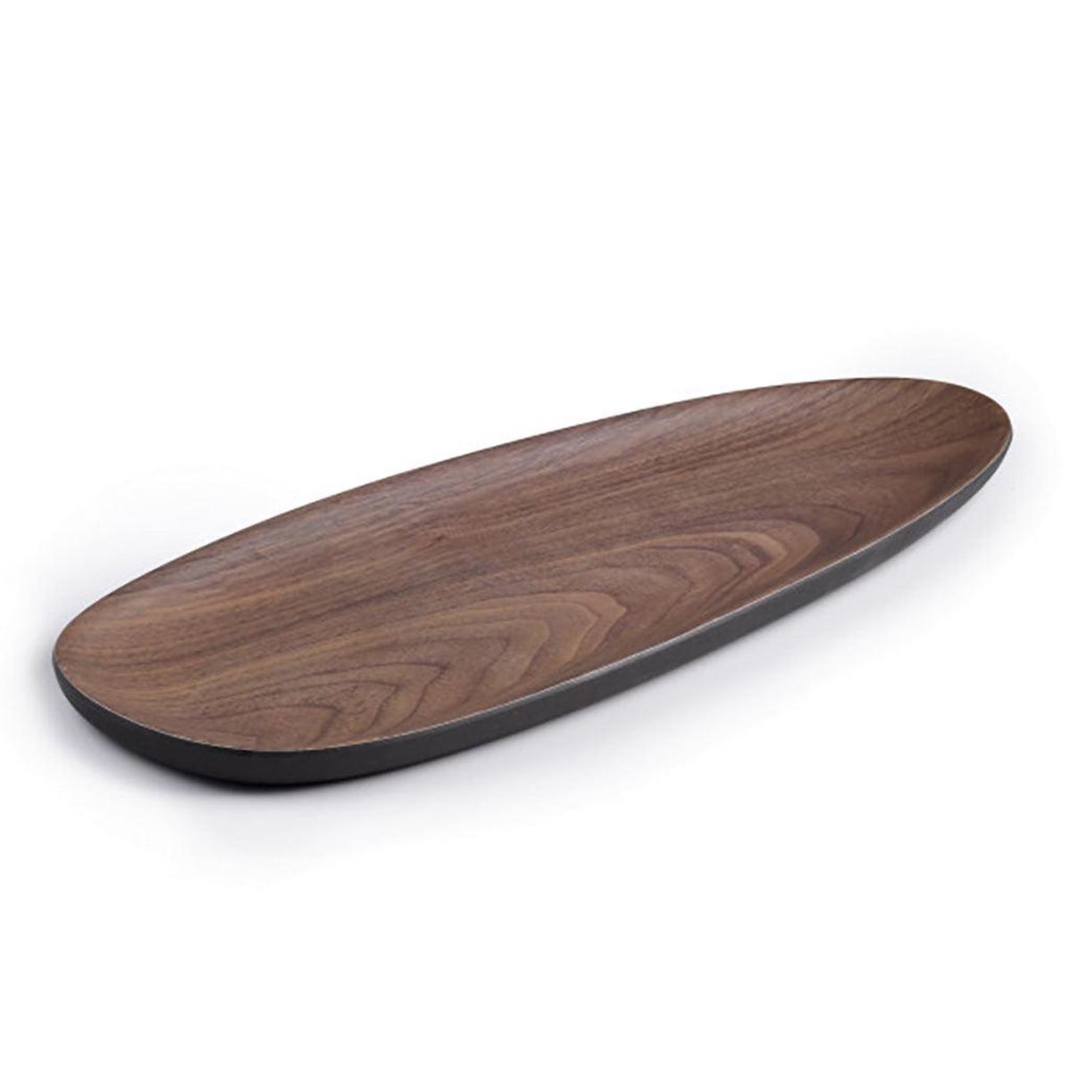 Bamboo Walnut Oval Plate - Coffee 12"