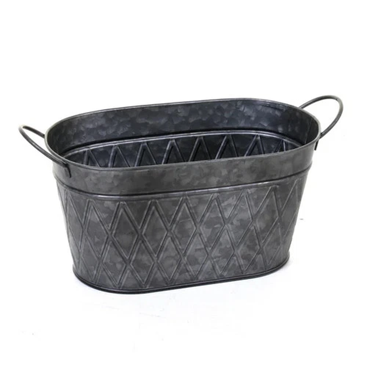 Galvanised Oval Planter Outdoor Garden Metal Steel Flower Pot Large