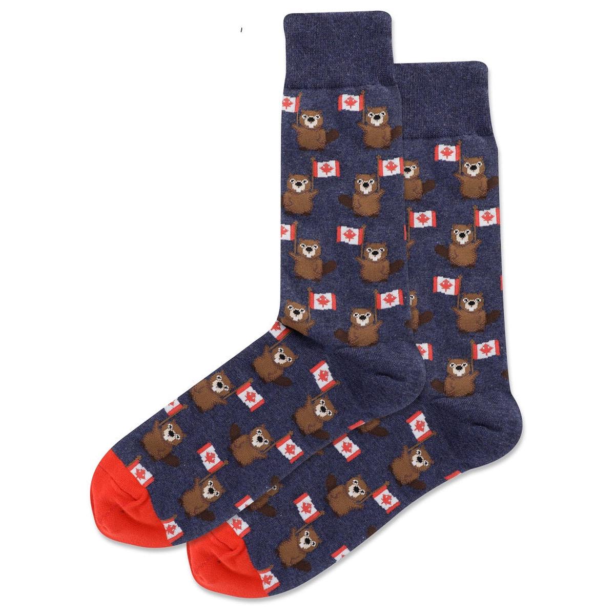 Mens Socks Canada Beaver Denim