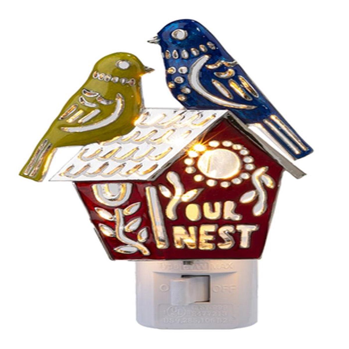 Night Light "Our Nest" Birdhouse W/Birds