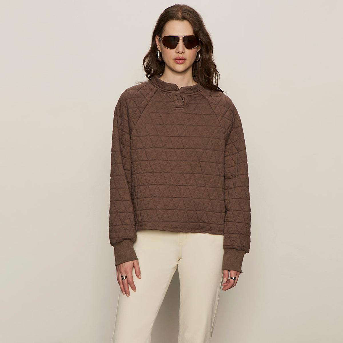 Quilted Button Popover Morel