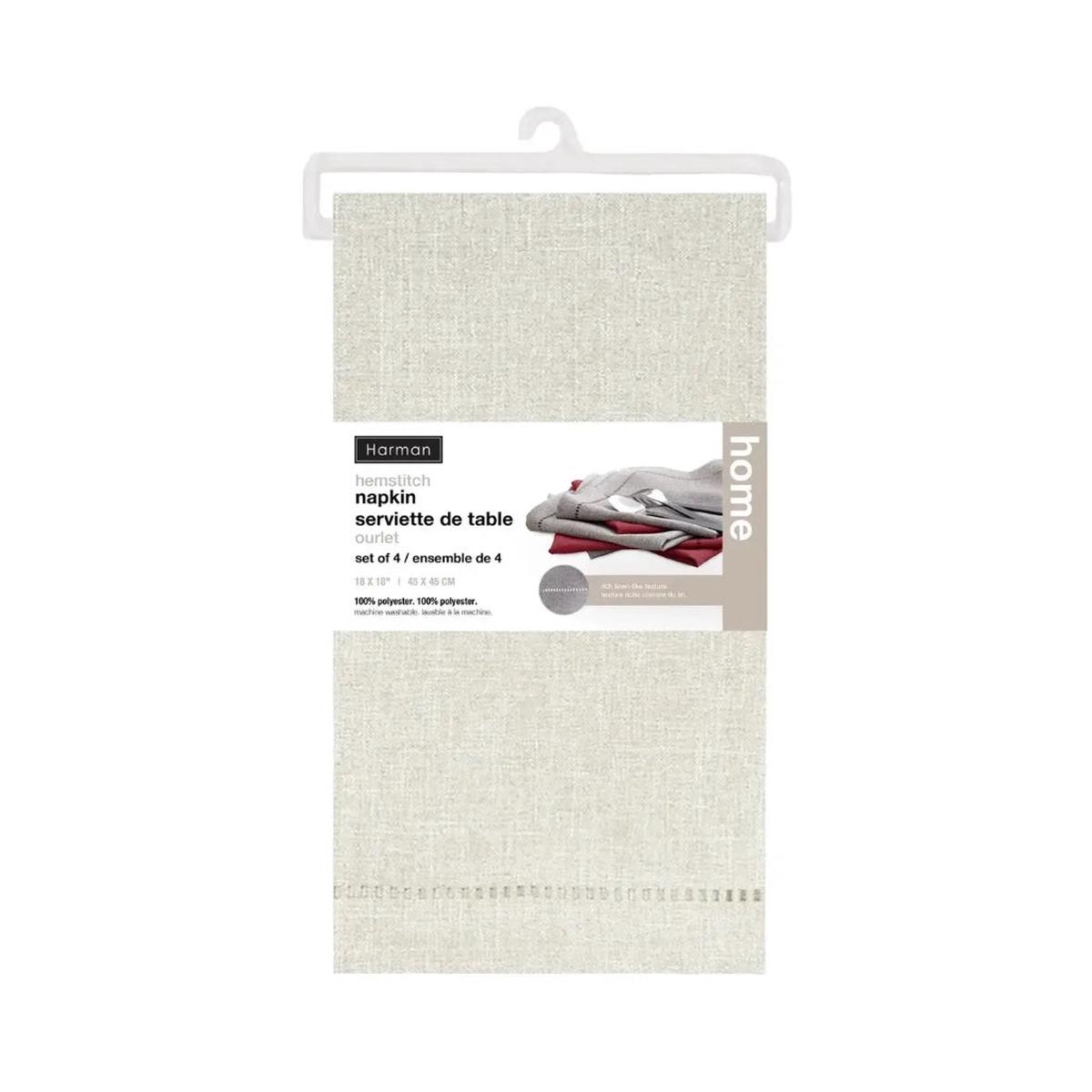 Hemstitch Napkin set of 4 Linen
