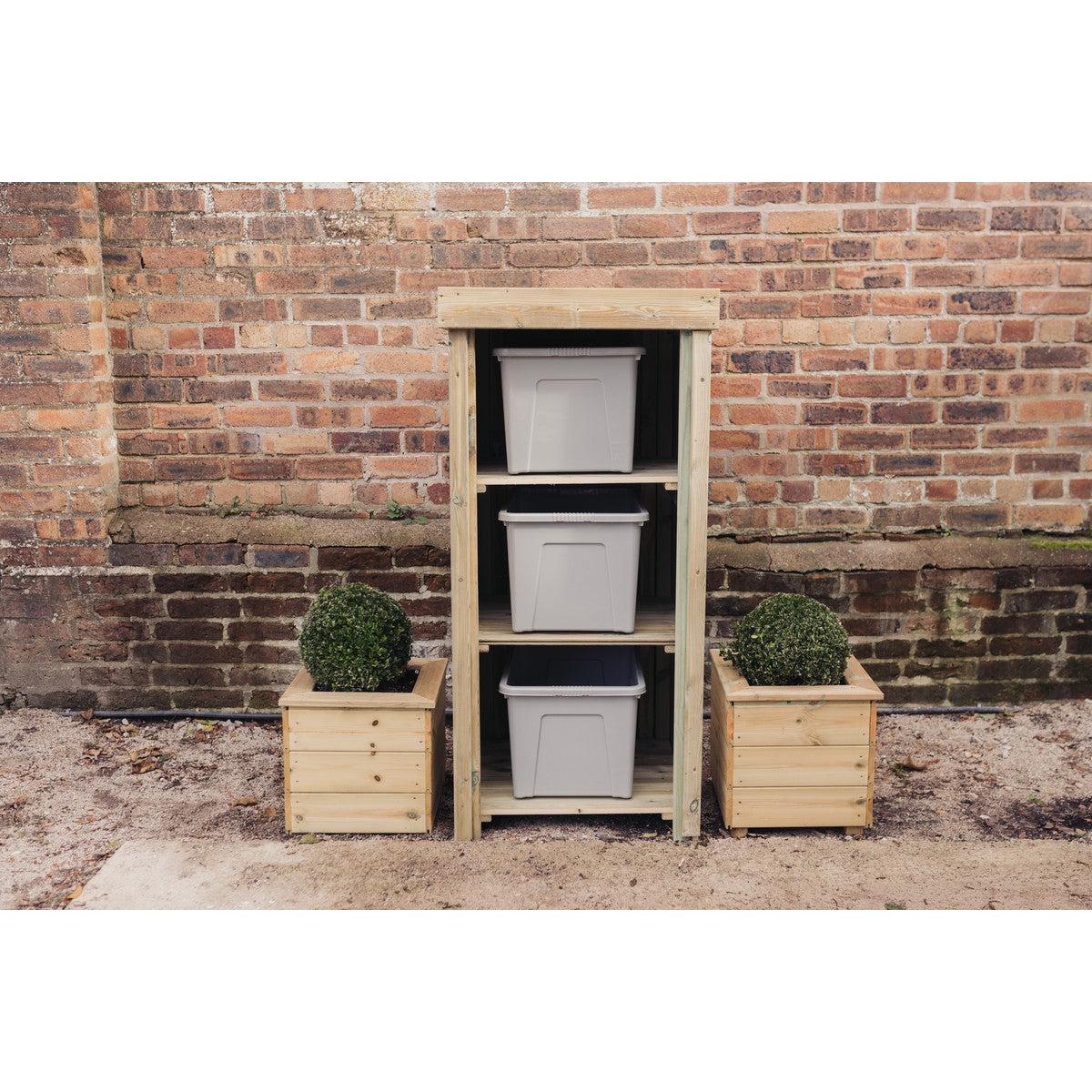 Recycle Garden Bin Store 67cm wide x 75cm deep by Churnet Valley - RS01