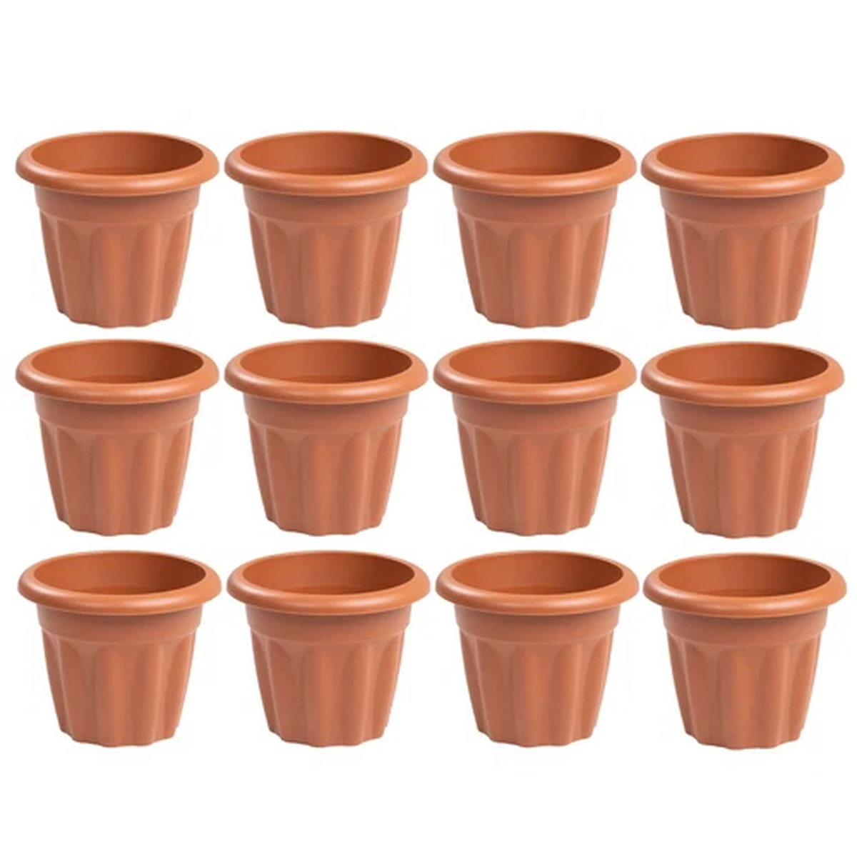 12 x Garden Planter 25cm Round Flower Plant Pot Outdoor Indoor Cafe Balcony - UK
