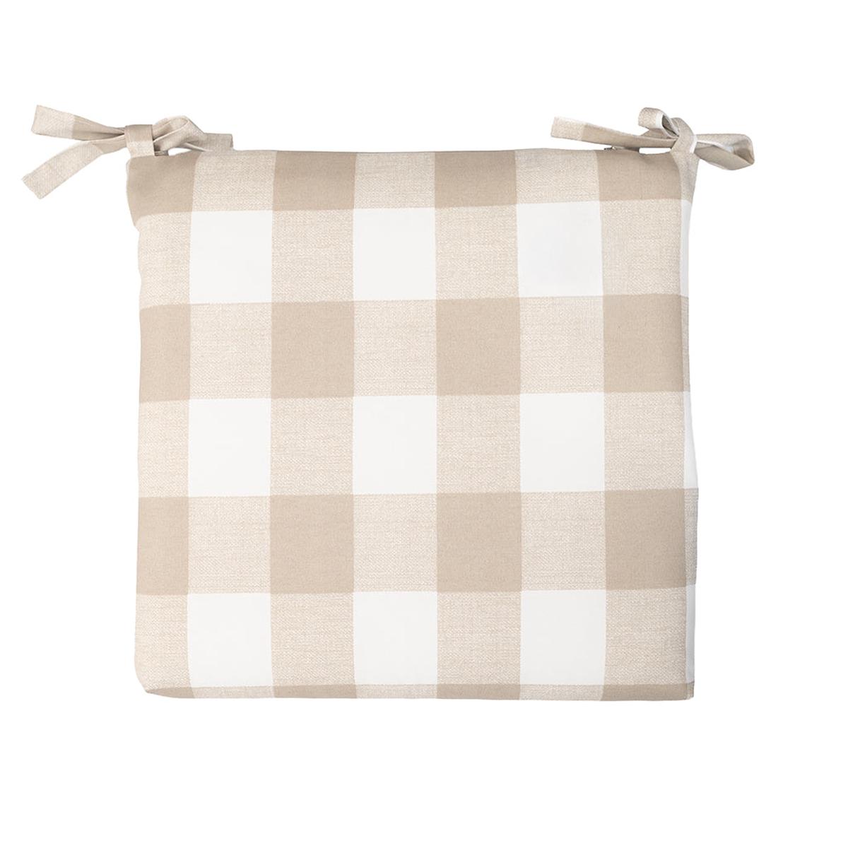 Taupe Check Outdoor Chair Pad