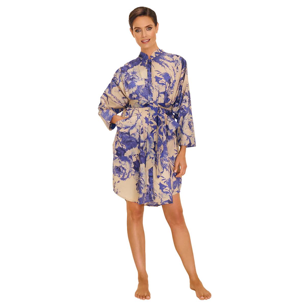 China Blue Blooms Oversized Shirt Dress