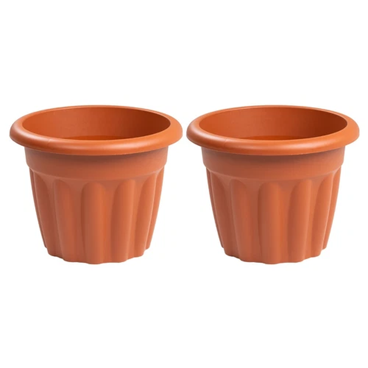 (Set of 2) 33cm Round Garden Planter Flower Plant Indoor Outdoor Cafe Balcony