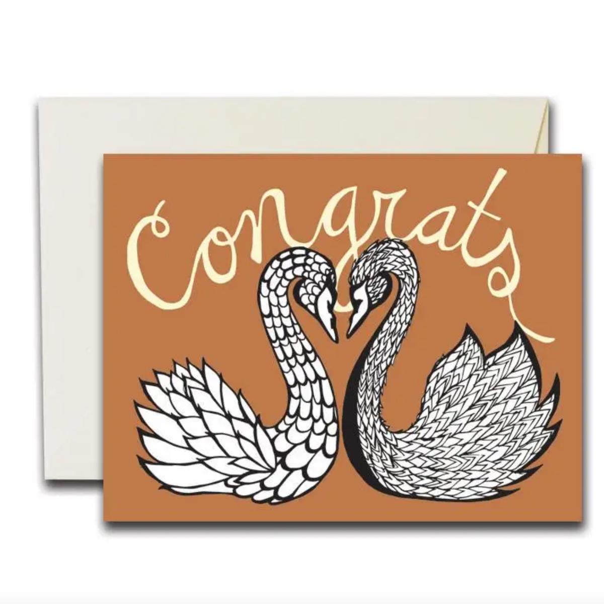 Congrats Swan Card