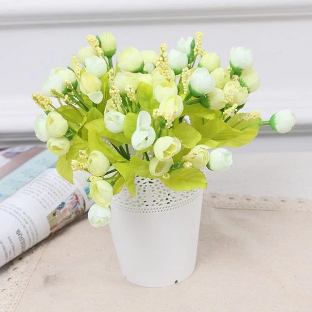 1PC Brand New Flower Pot Flower Pot Green Height 14cm PP Resin Plastic