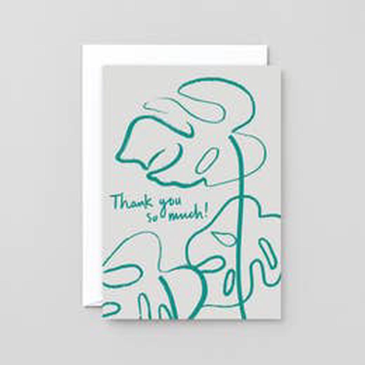 'Thank You Monstera' Letterpress Card