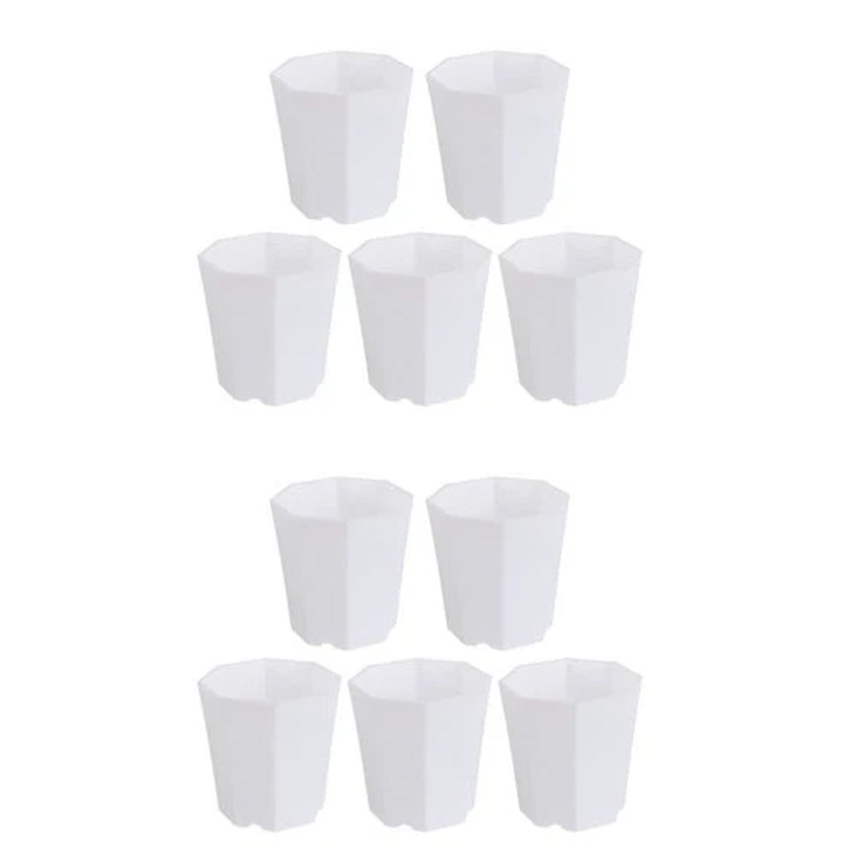 10 Pcs  Decorative Flowerpot Simple Plant Pot Household Succulent Pot (White)