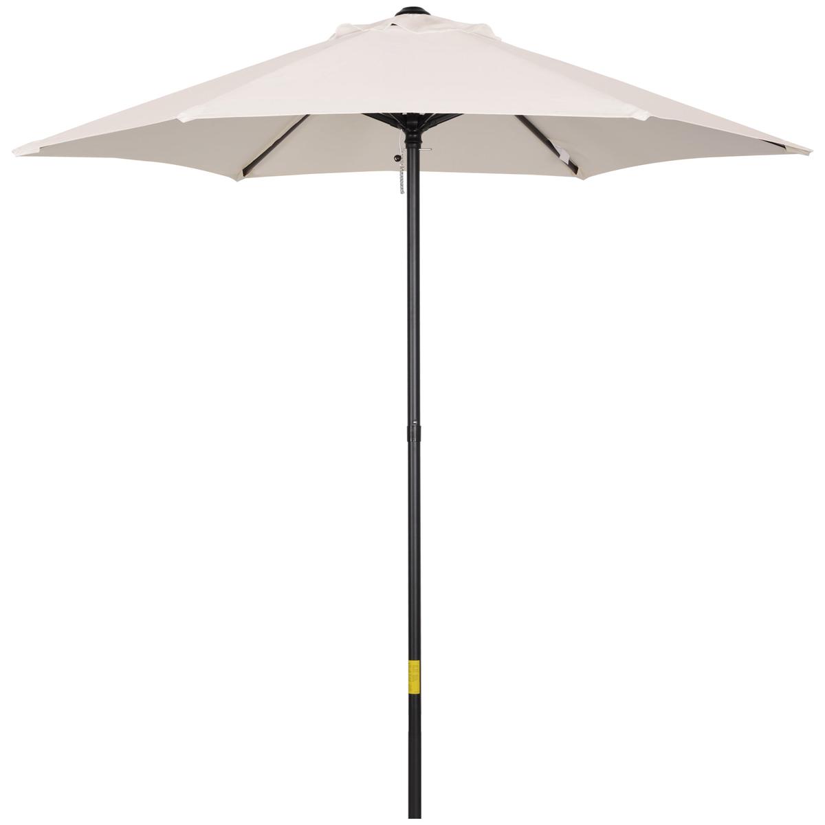 2m Aluminium Pole Garden Parasol - Cream White