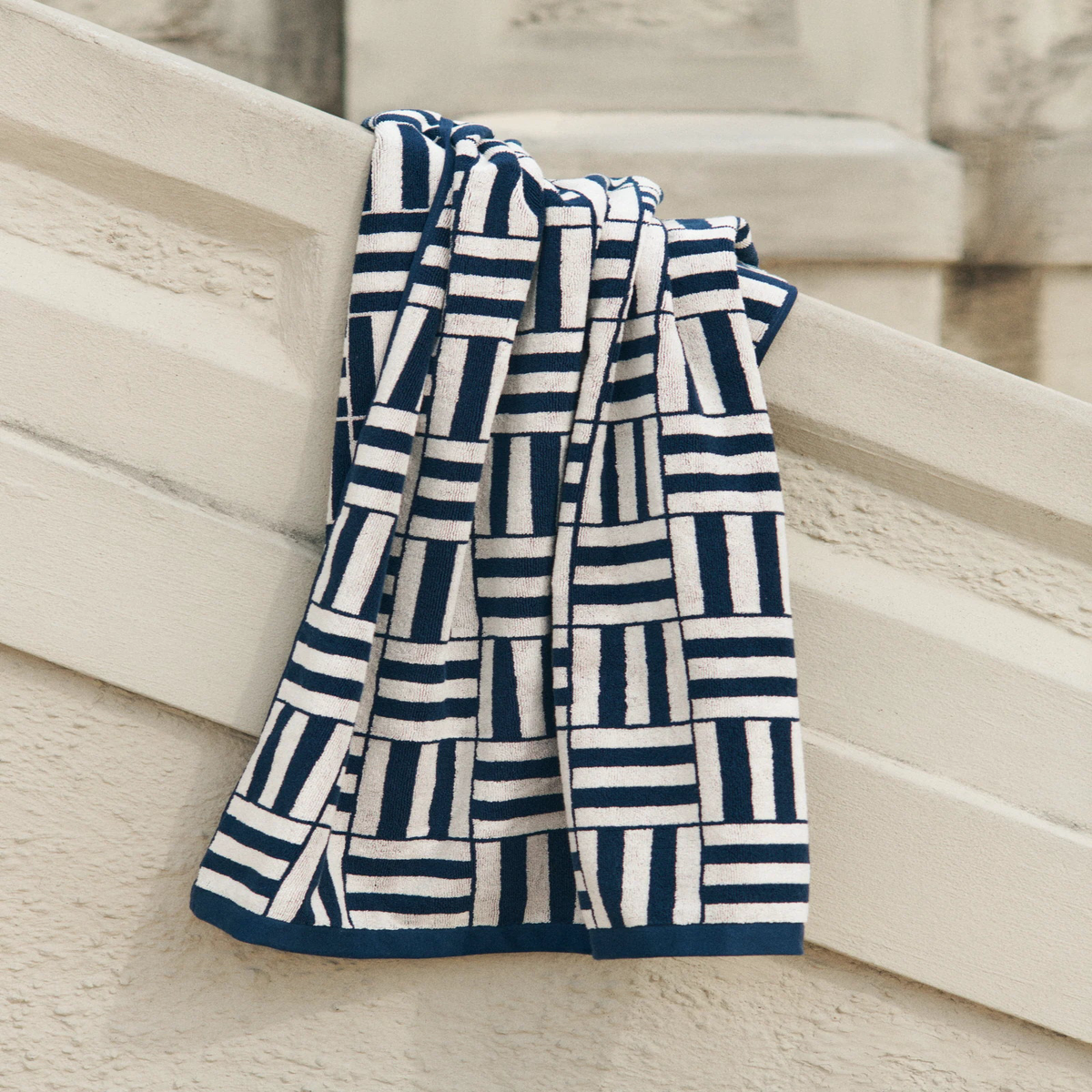 Willis Pool Towel in Obsidian & Stone by Baina