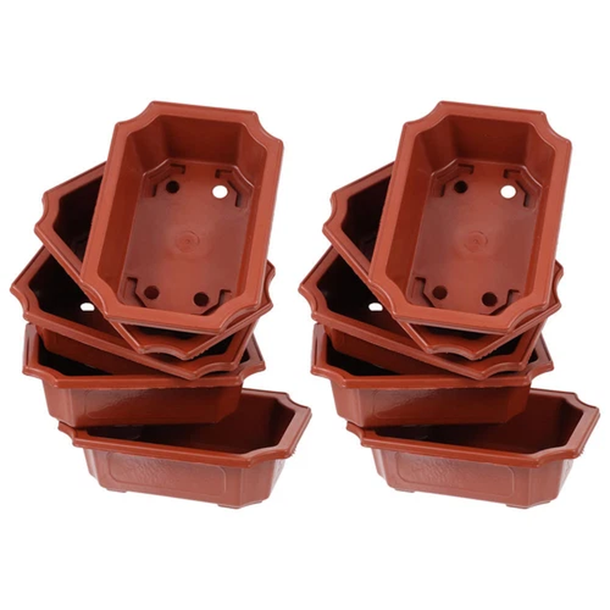 10pcs Classical Bonsai Pot Garden Use Thicken Flowerpot Rectangular Bonsai
