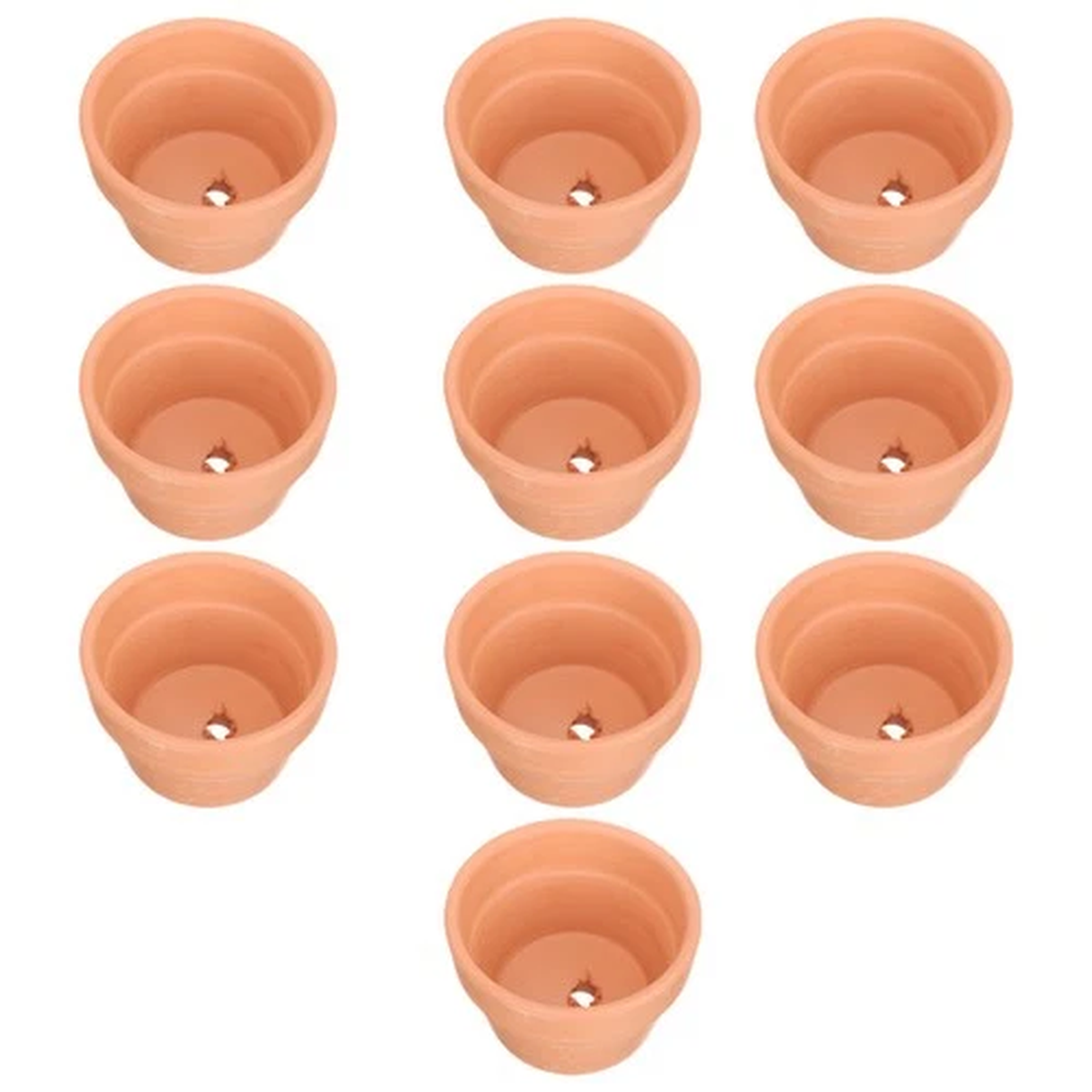 10 Pcs Red Pottery Water-absorbing Flower Pots for Succulents Ceramic