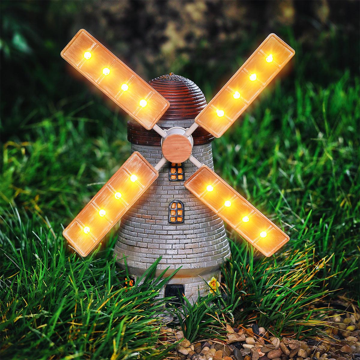 Windmill Solar Garden Light Ornament Decoration 16 Warm White LED - 32cm by Bright Garden