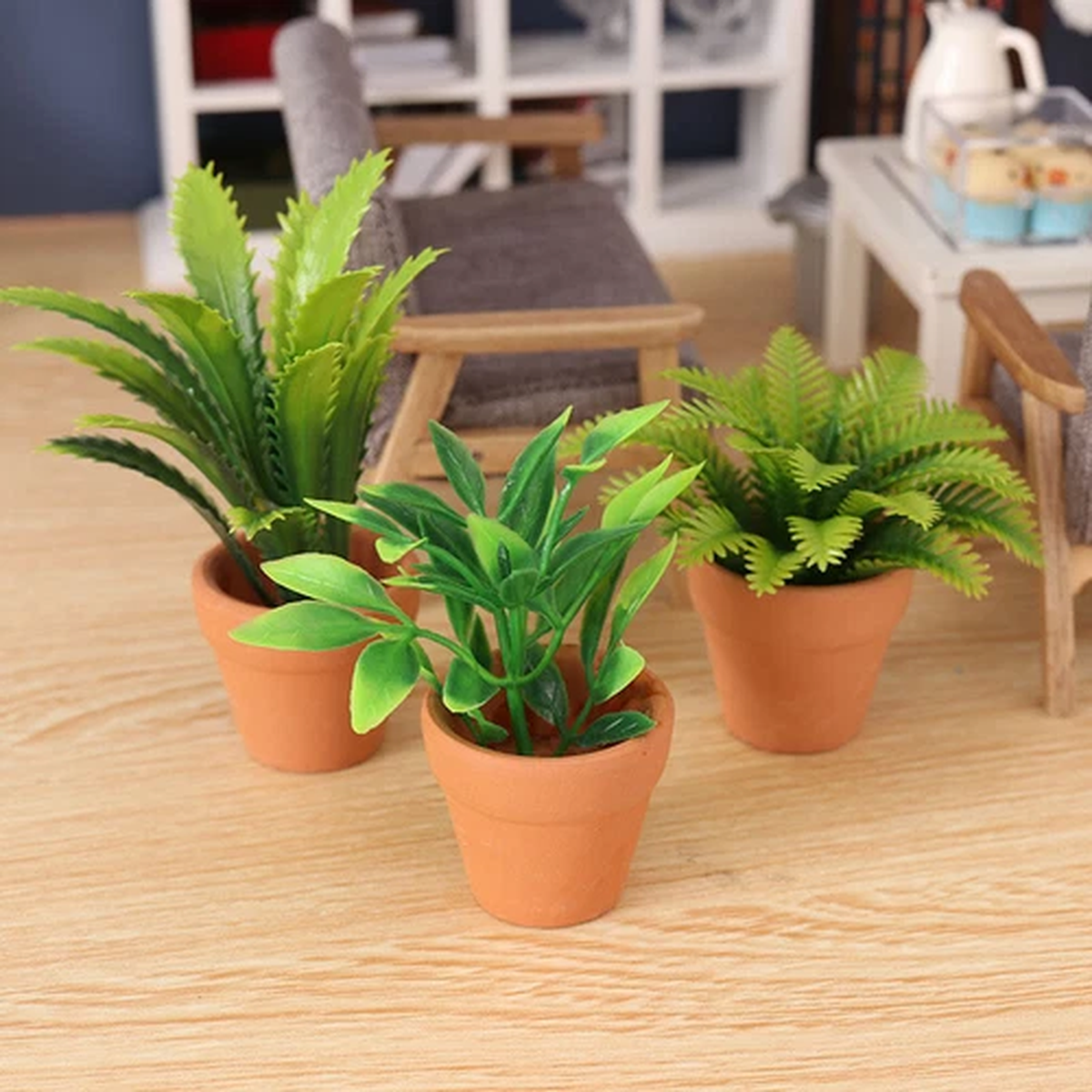1/6 Scale Dollhouse Miniatures Green Plants Potted Plant Garden Mini Accessories