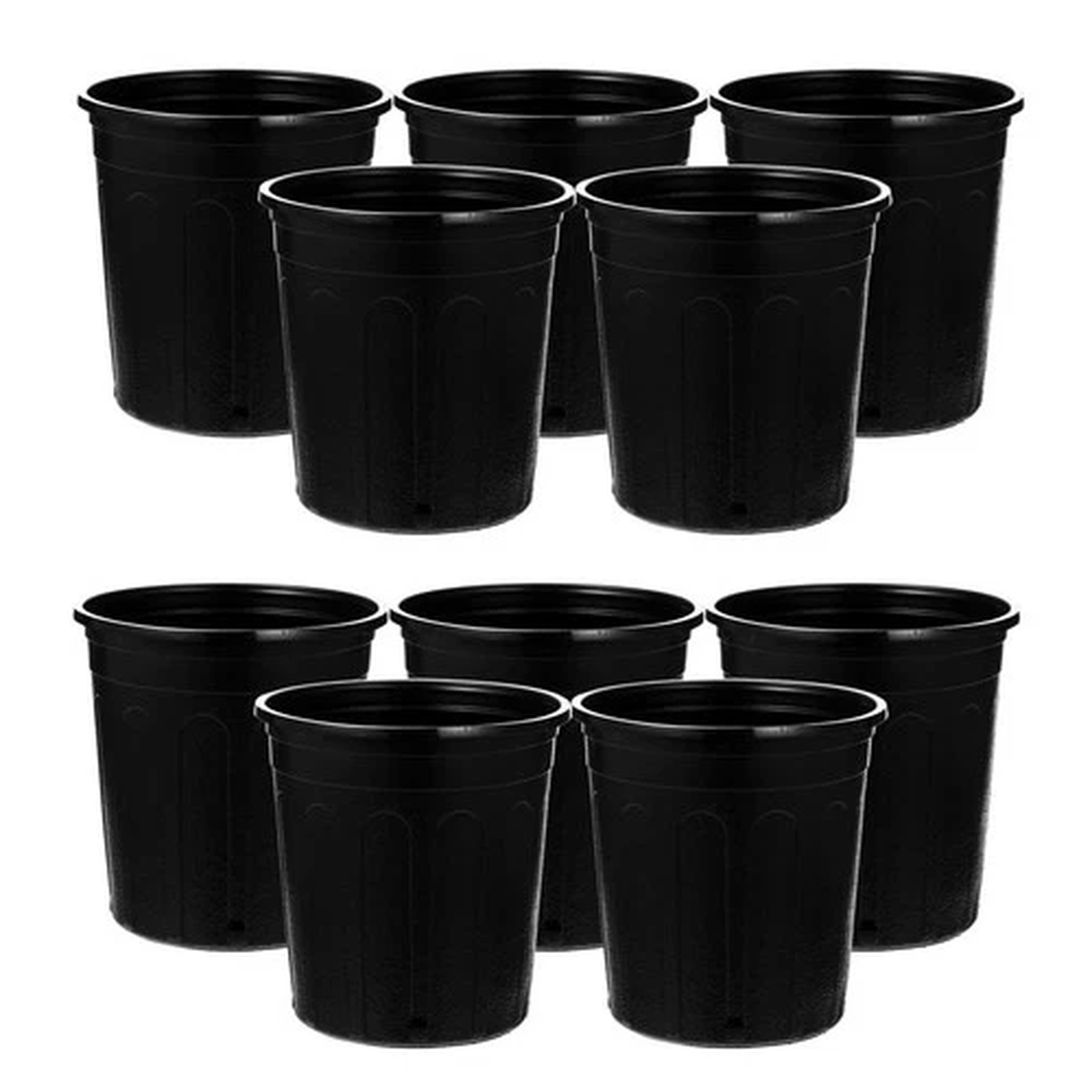 10pcs Gallon Planter Simple Flower Pot Nursery Plant Pot Garden Planter (Black)