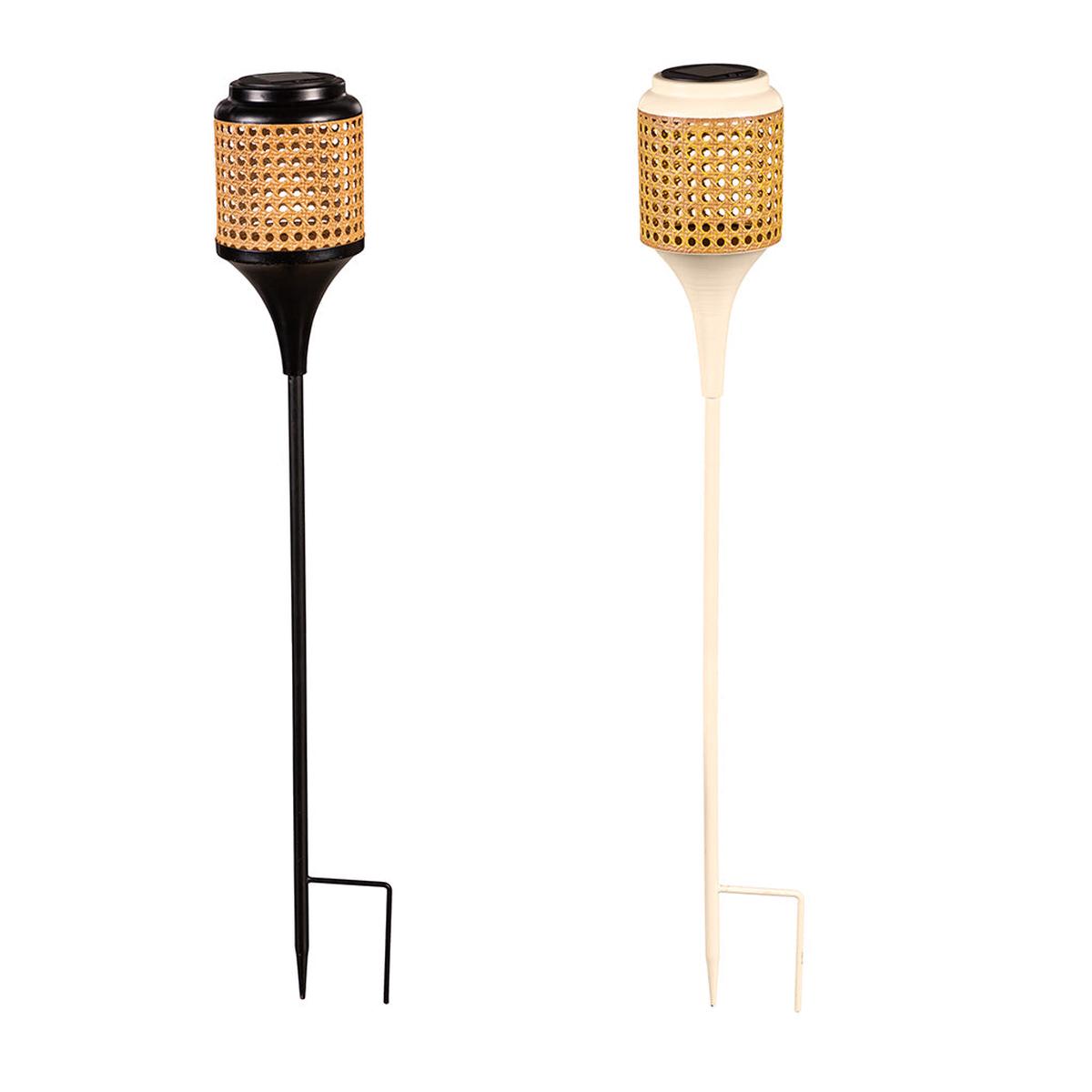Solar Garden Stake with Metal Cane Detail