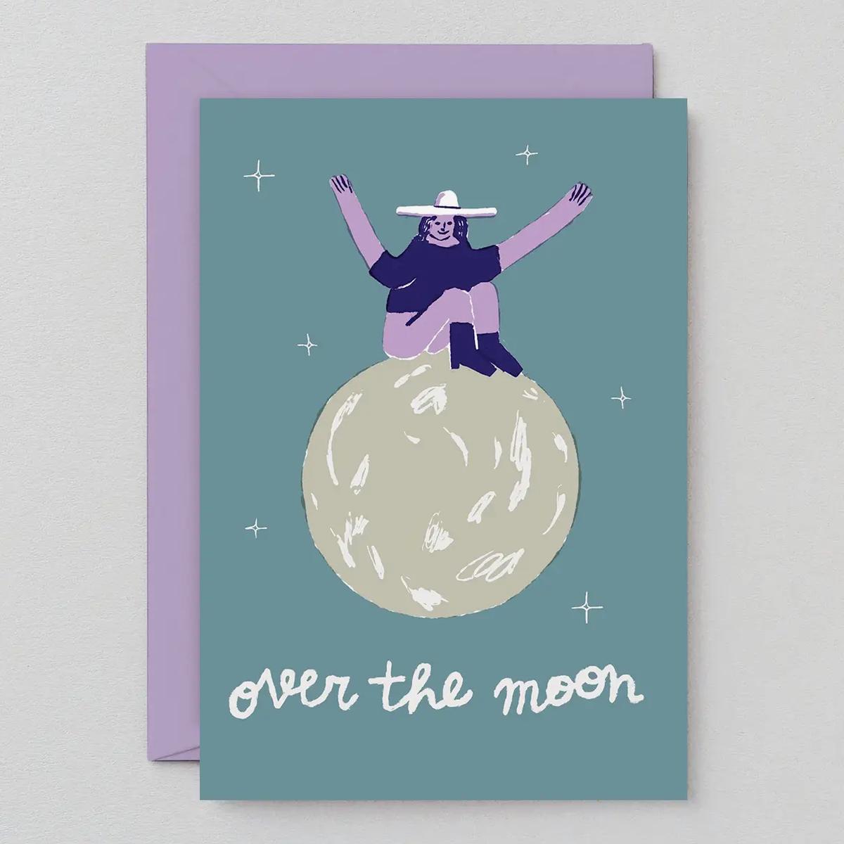 'Over the Moon' Greeting Card
