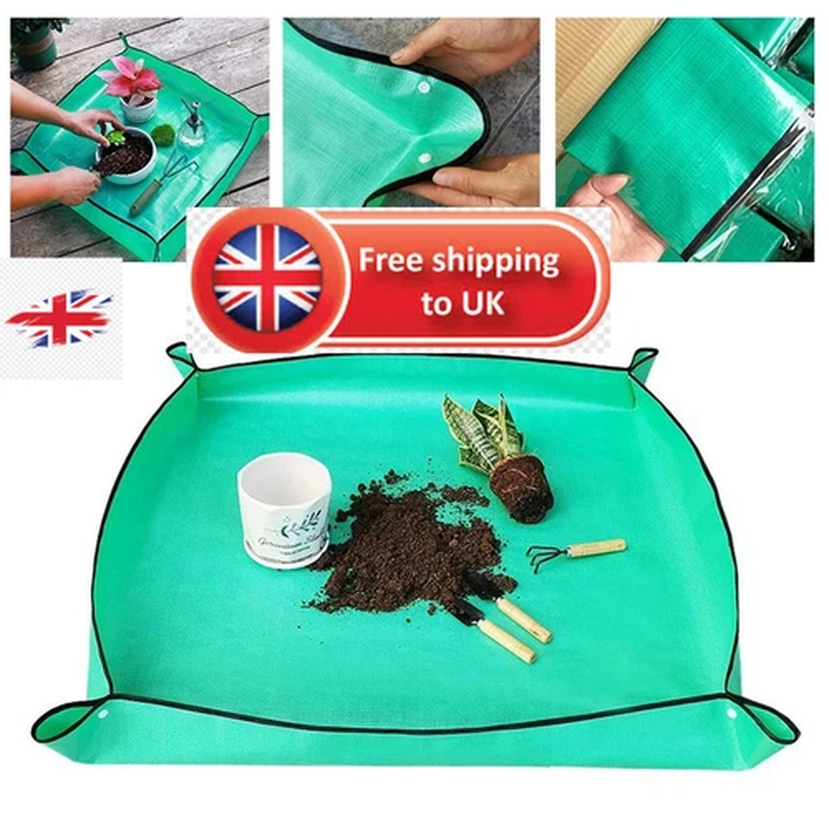 Waterproof Foldable Potting Mat  Portable Gardening Tray for Indoor & Outdoor