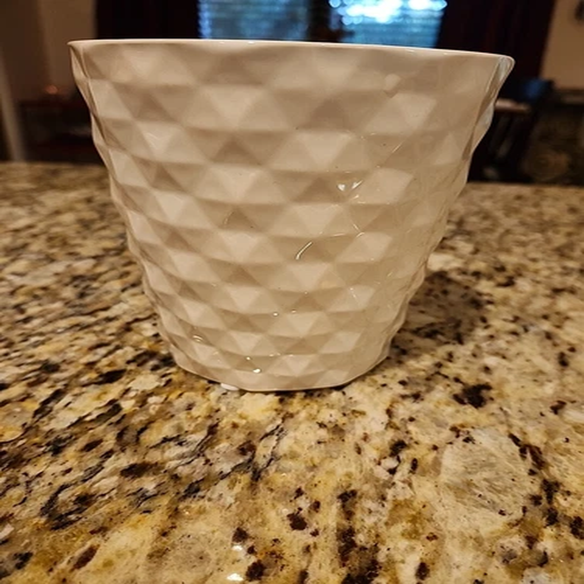 White Ceramic Flower Pot 6" Tall