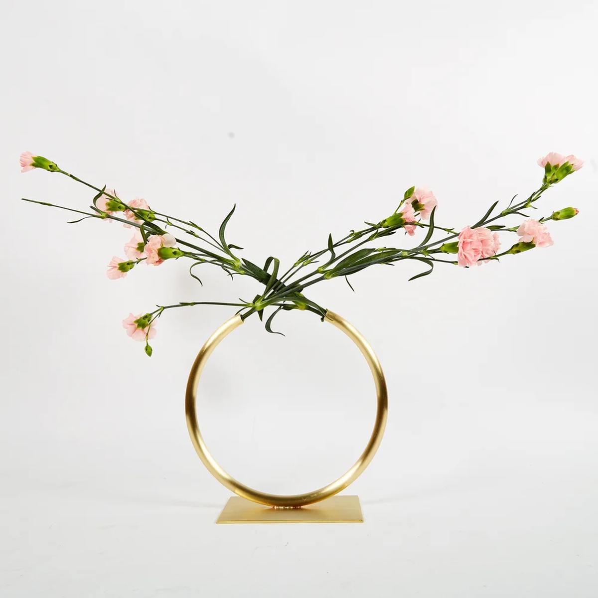 Almost a Circle Vase in Brass by Anna Varendorff