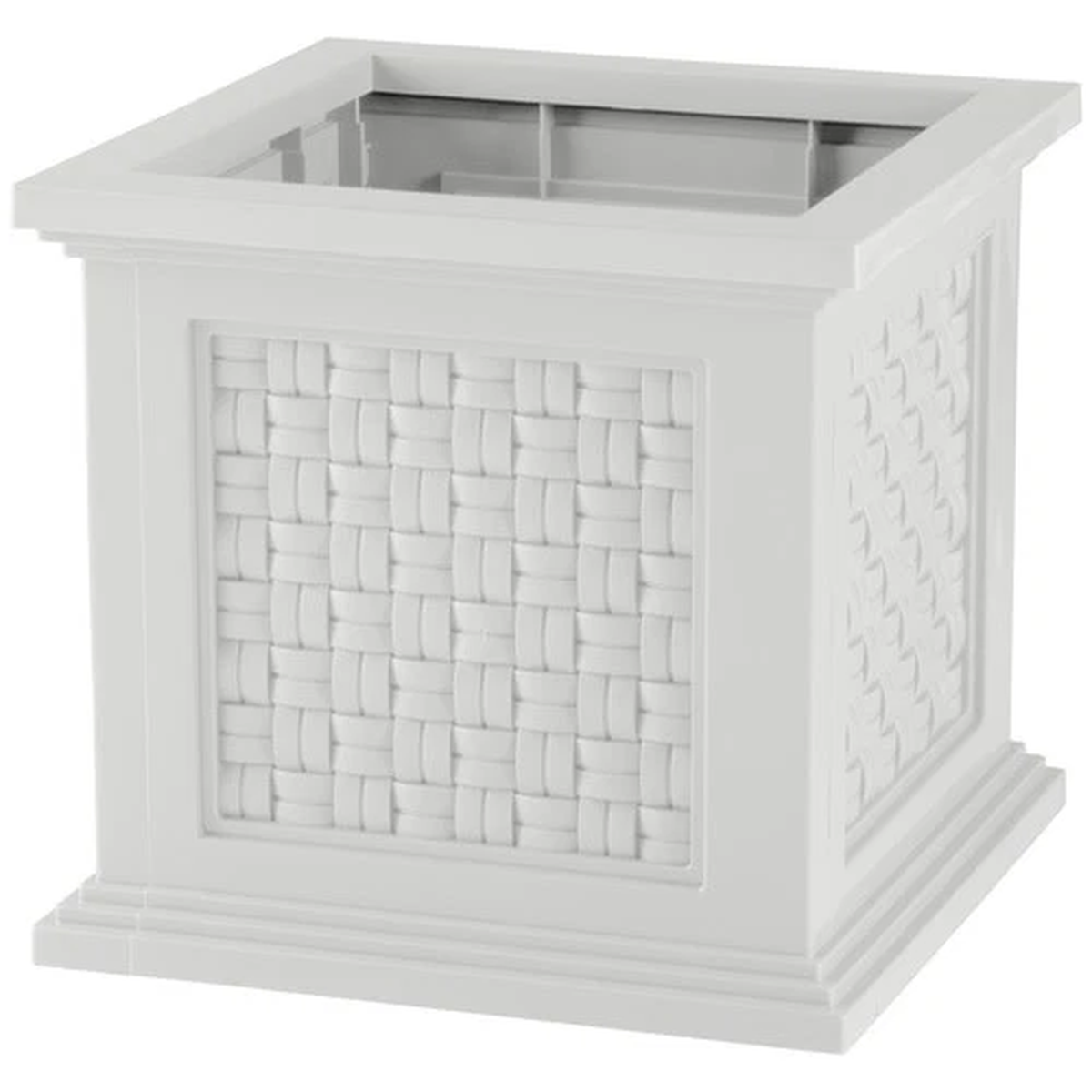 14.65in Planter Box Rattan Style Outdoor Decorative Plant Flower Pot