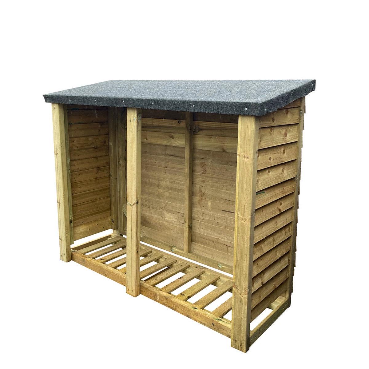 Heavy Duty Garden Log Store 150cm wide x 67cm deep by Churnet Valley - FLS65