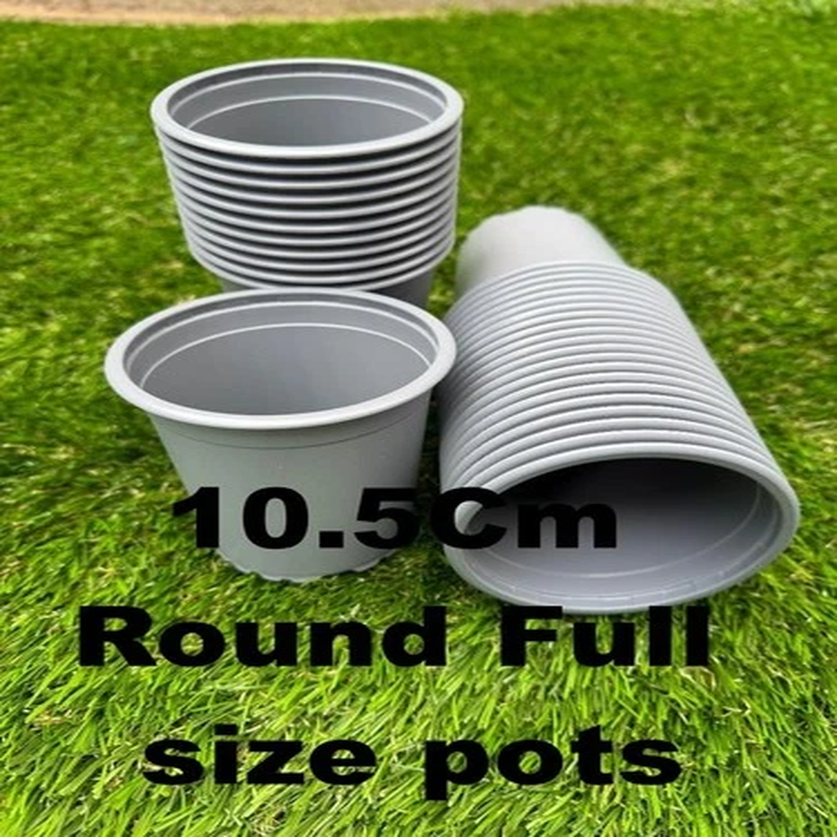 10  to 100 Quality 10.5 cm thermoformed plant pots. Available in Grey Recycable