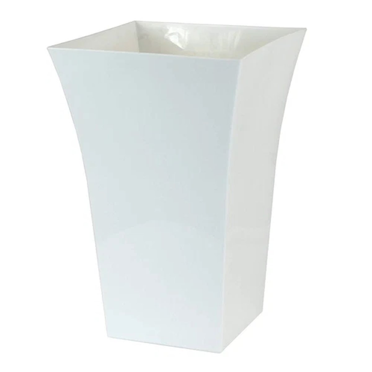 White Large Plant Pot Square Tall Plastic Planter Flower Indoor Outdoor Garden