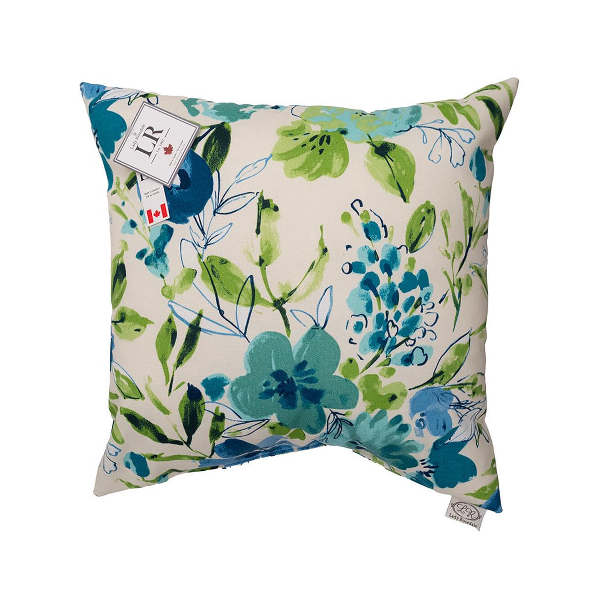 Bettina Aqua Outdoor Pillow 18x18"