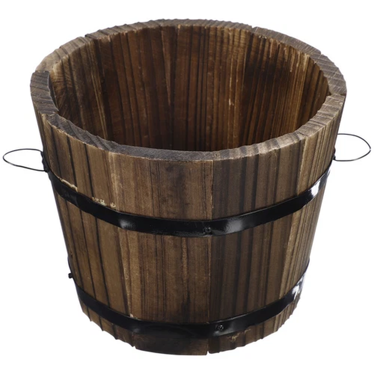 Wooden Round Barrel Flowerpot Succulent Flower Pot Garden Wedding Decor New