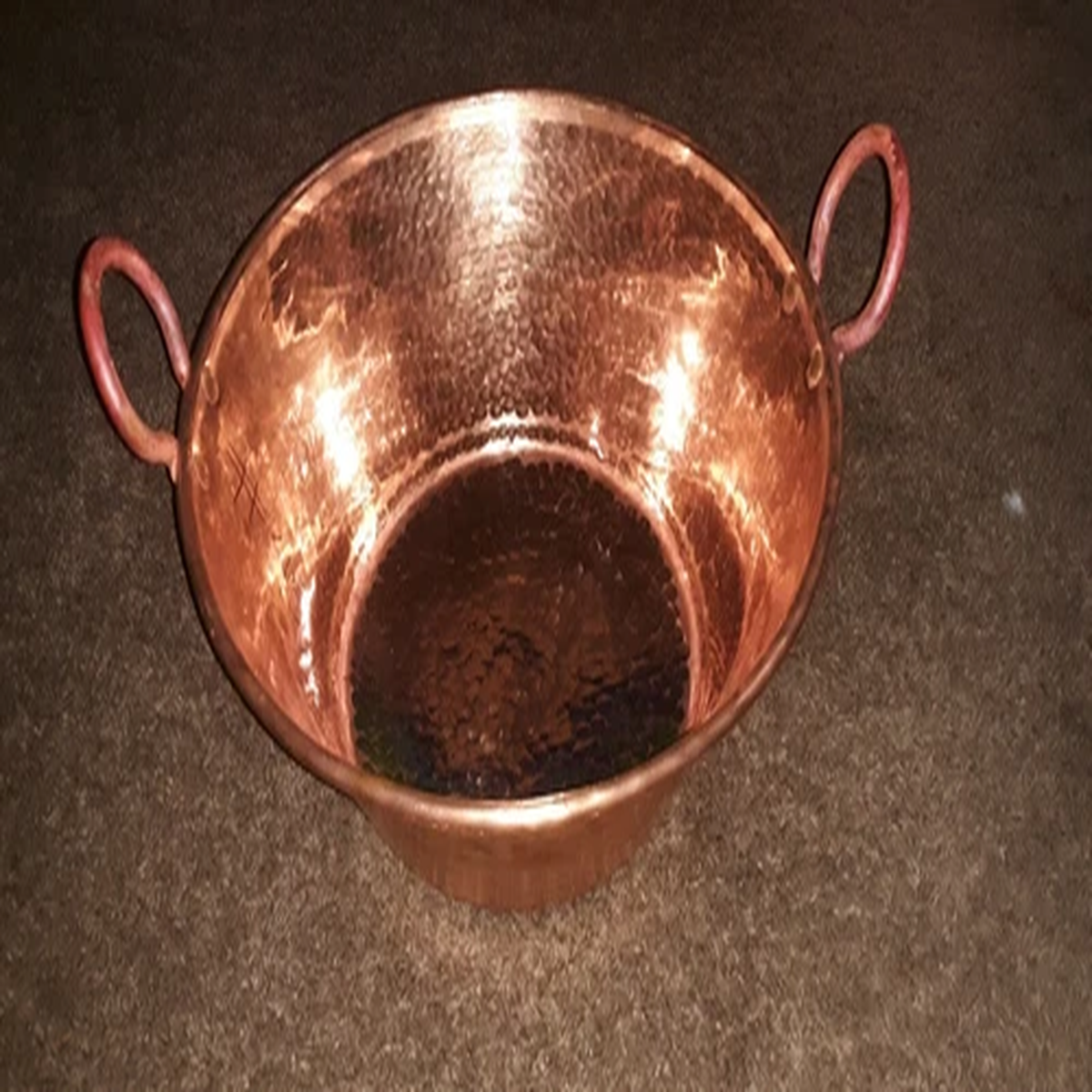 Mexican Pure Copper Pot for Carnitas, jam, candy. Cazo. (14x7 in)